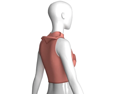 Girls Crop Top With Caged Hem 3D Model