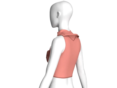 Girls Crop Top With Caged Hem 3D Model