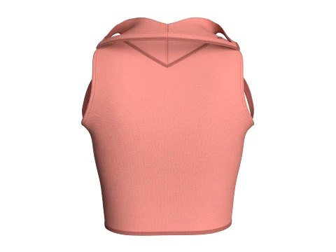 Girls Crop Top With Caged Hem 3D Model