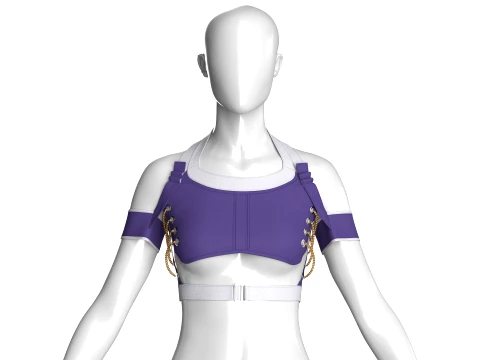 Girls Crop Top With Gold Chains 3D Model