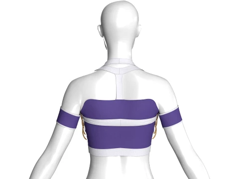 Girls Crop Top With Gold Chains 3D Model