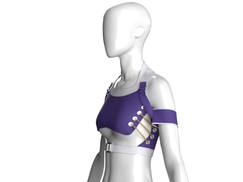 Girls Crop Top With Gold Chains 3D Model