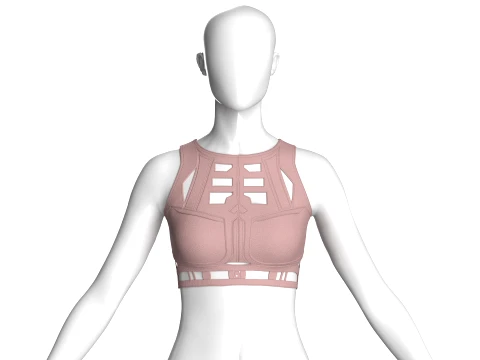 Girls Ladder-Cutout Crop Top 3D Model