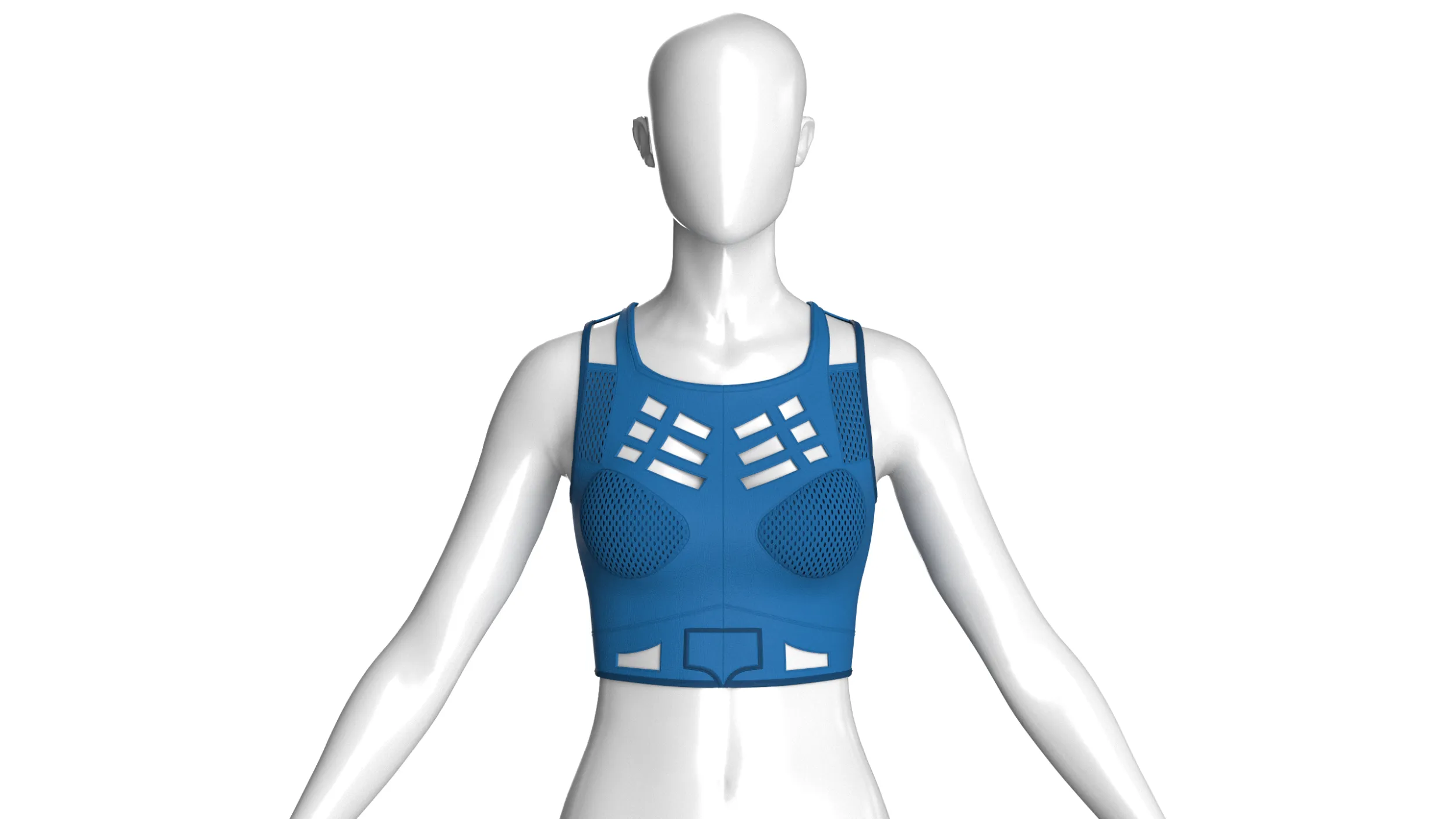 Girls Mesh Cut Out Crop Top 3D Model .c4d .max .obj .3ds .fbx .stl .blend