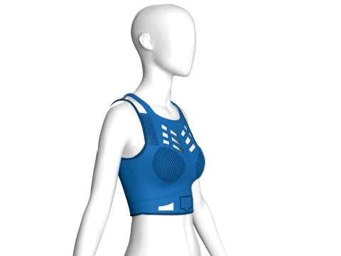 Girls Mesh Cut Out Crop Top 3D Model