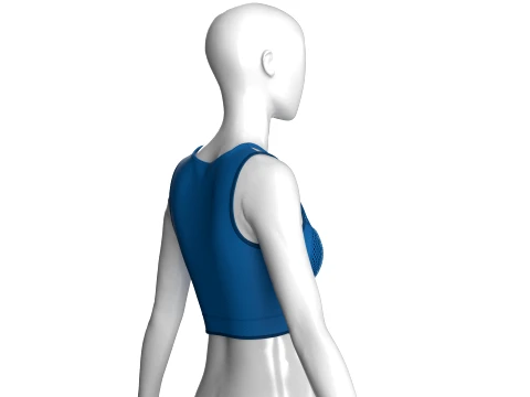 Girls Mesh Cut Out Crop Top 3D Model