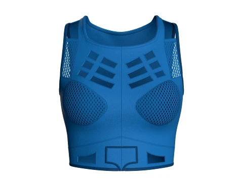Girls Mesh Cut Out Crop Top 3D Model
