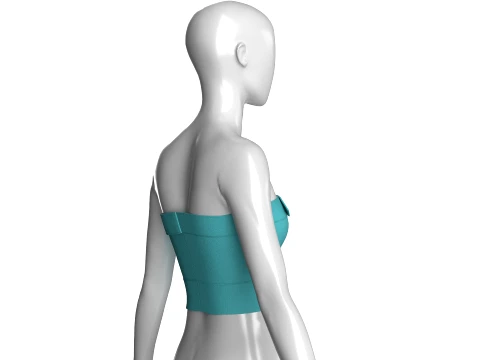 Girls Keyhole Crop Top Belted Upper 3D Model