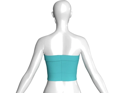 Girls Keyhole Crop Top Belted Upper 3D Model