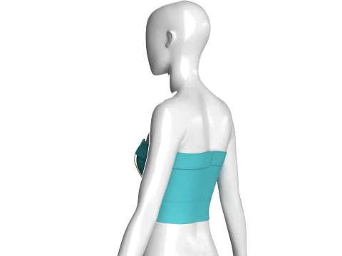 Girls Keyhole Crop Top Belted Upper 3D Model