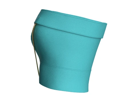Girls Keyhole Crop Top Belted Upper 3D Model