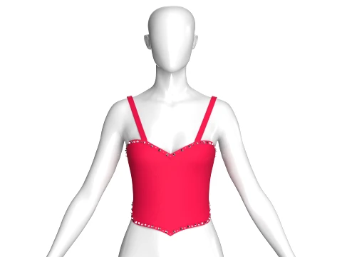Girls Metallic V-Hem Top 3D Model