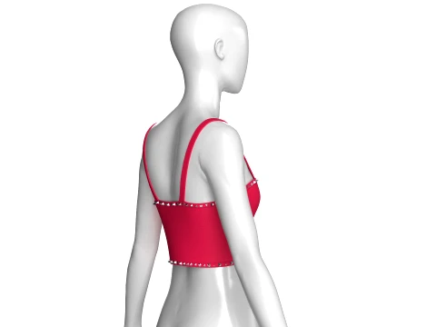 Girls Metallic V-Hem Top 3D Model