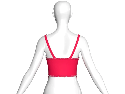 Girls Metallic V-Hem Top 3D Model