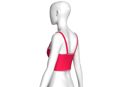 Girls Metallic V-Hem Top 3D Model