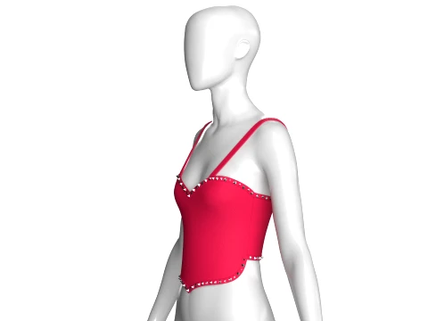 Girls Metallic V-Hem Top 3D Model