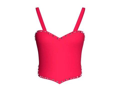 Girls Metallic V-Hem Top 3D Model