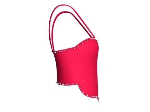 Girls Metallic V-Hem Top 3D Model