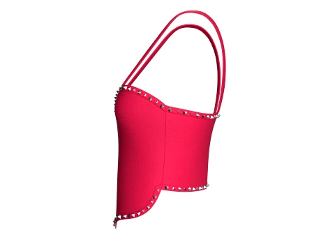 Girls Metallic V-Hem Top 3D Model