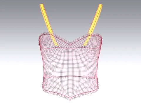 Girls Metallic V-Hem Top 3D Model