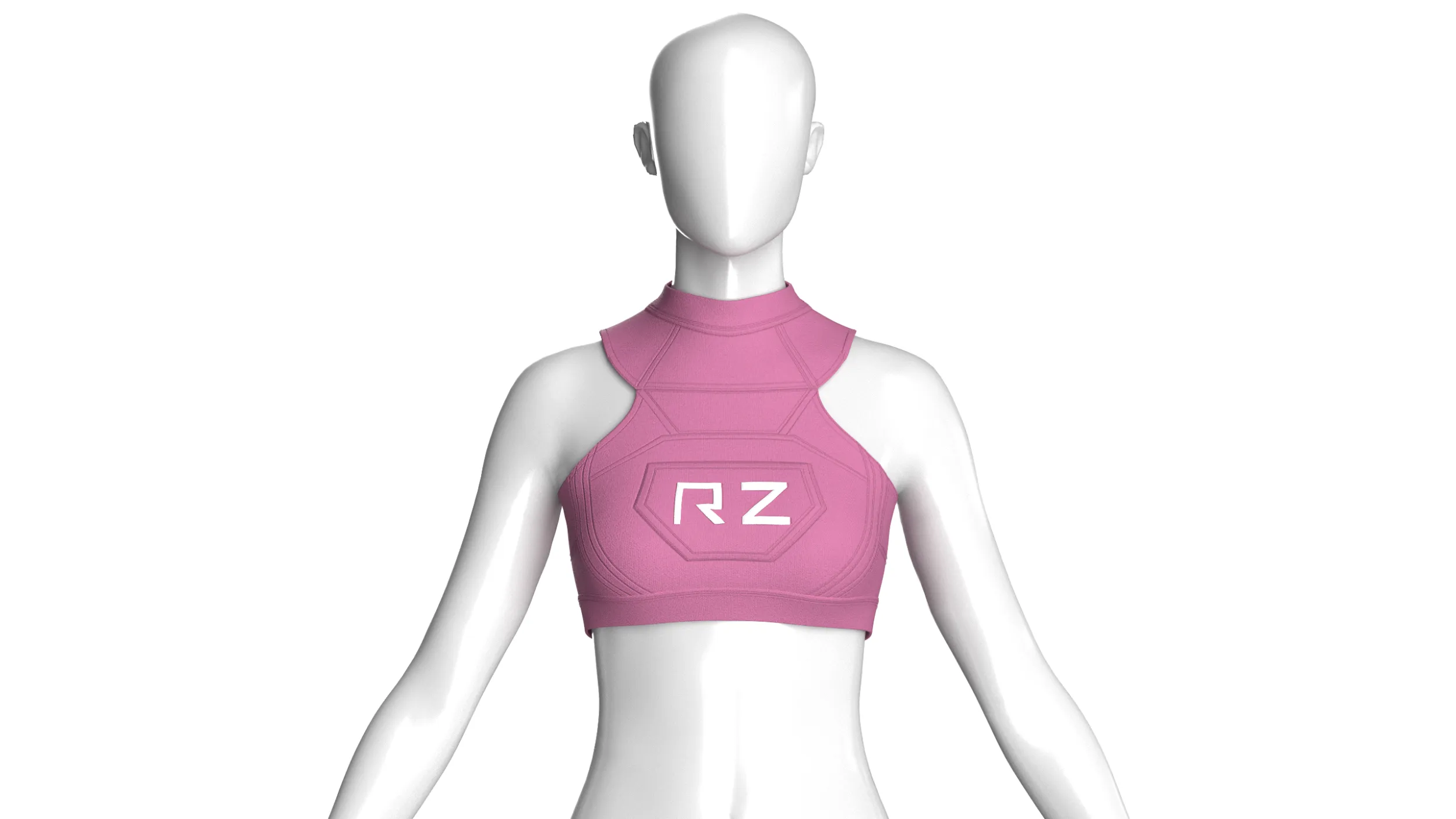 Girls RZ Logo Cropped Top 3D Model .c4d .max .obj .3ds .fbx .stl .blend