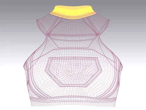 Girls RZ Logo Cropped Top 3D Model