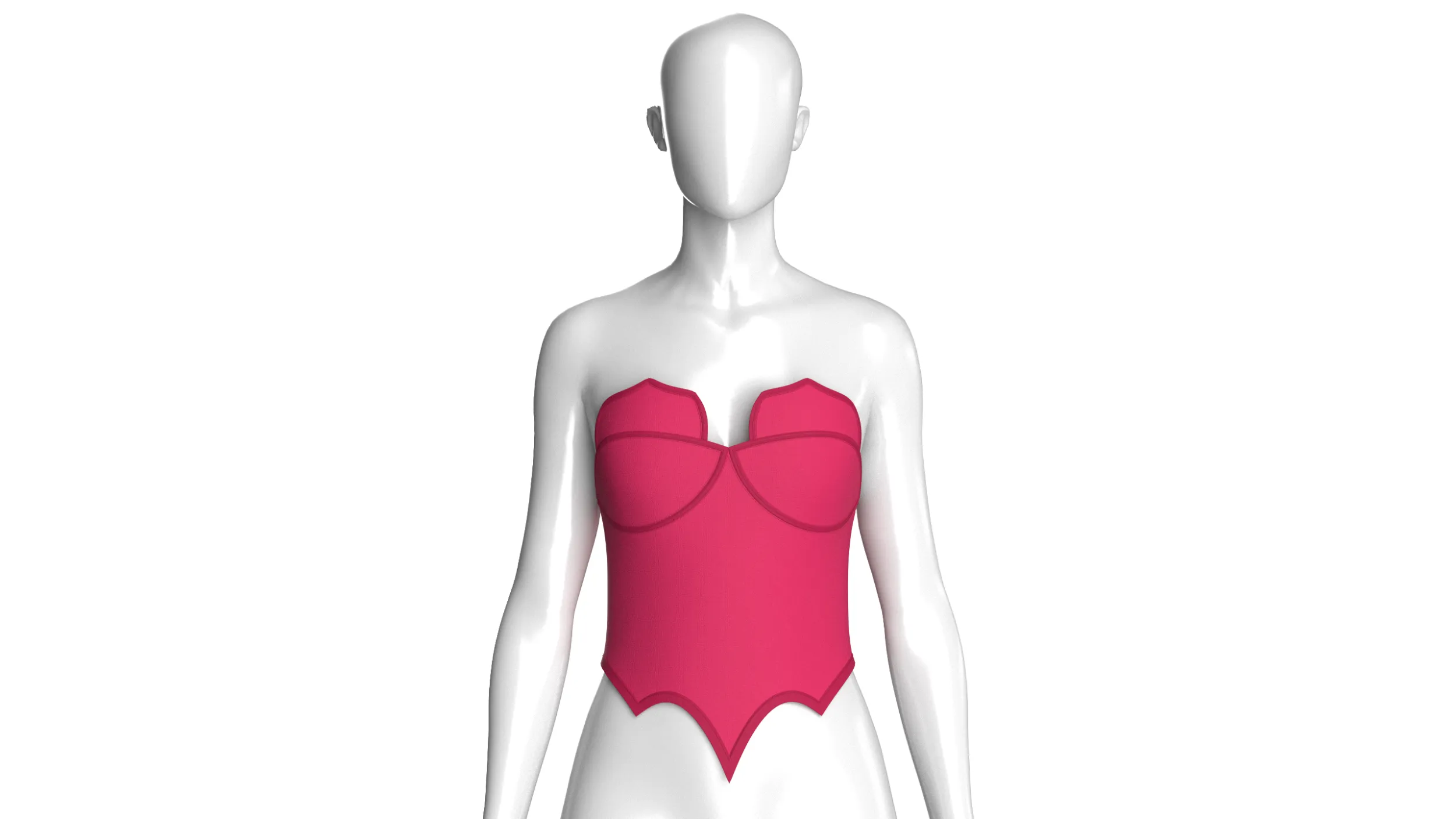 Girls Bat-Wing Pointed Hem Top 3D Model .c4d .max .obj .3ds .fbx .stl .blend 