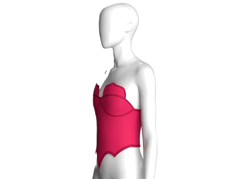 Girls Bat-Wing Pointed Hem Top 3D Model