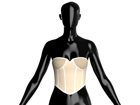 Girls Corset Bustier Top 3D Model