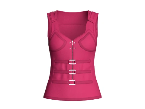 Girls Corset Vest With Zipper 3D Model