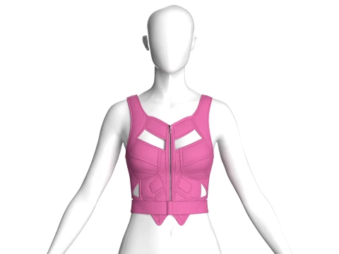 Girls Crop Vest Top With Lower Cutout 3D Model