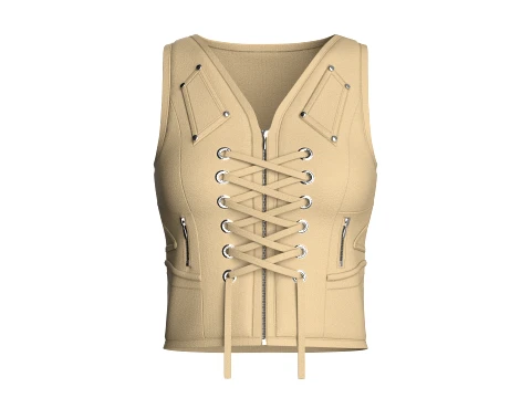 Girls Front Lace-Up Vest 3D Model