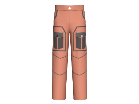 Girls Cargo Pant With Mesh Pockets 3D Model