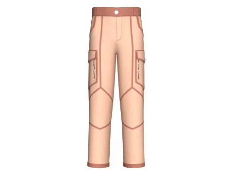 Men Cargo Pants With Contrast Piping 3D Model