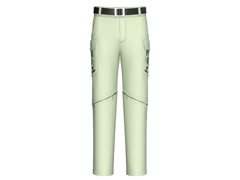 Men Printed Cargo Pocket Pant 3D Model