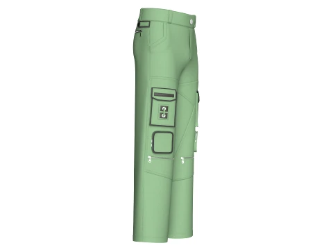Men Cargo Pant With Dual Flap Pockets 3D Model