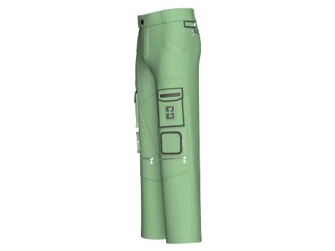 Men Cargo Pant With Dual Flap Pockets 3D Model