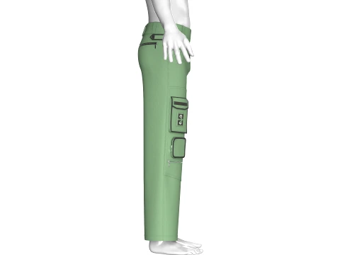 Men Cargo Pant With Dual Flap Pockets 3D Model