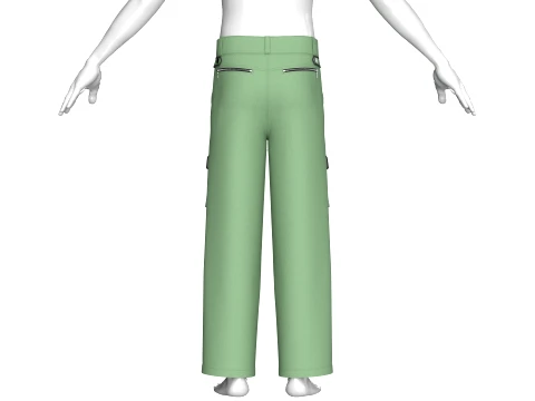 Men Cargo Pant With Dual Flap Pockets 3D Model