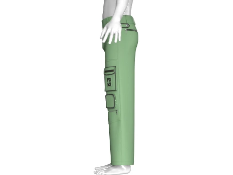 Men Cargo Pant With Dual Flap Pockets 3D Model