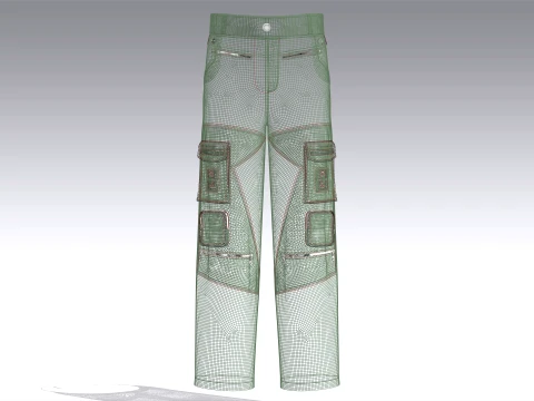 Men Cargo Pant With Dual Flap Pockets 3D Model