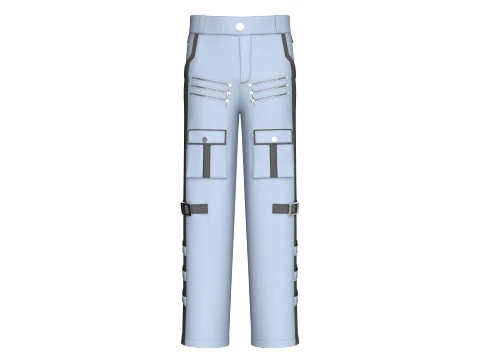 Men Cargo Pant With Side Panel Striped 3D Model