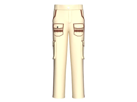 Men Side Striped Cargo Pant With Pocket 3D Model