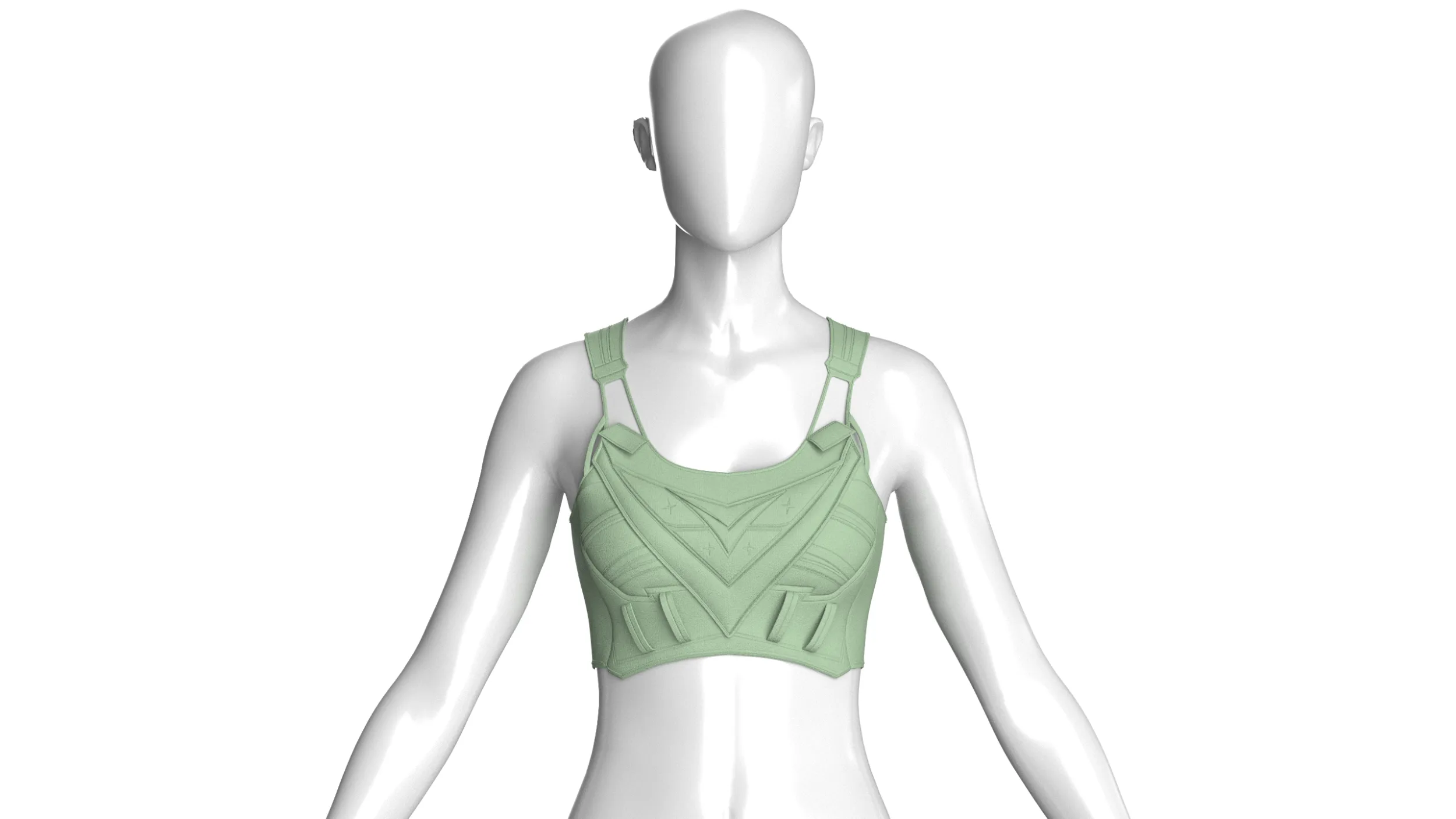Girls Sage Crop Bralette Top 3D Model .c4d .max .obj .3ds .fbx .stl .blend 