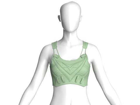 Girls Sage Crop Bralette Top 3D 모델