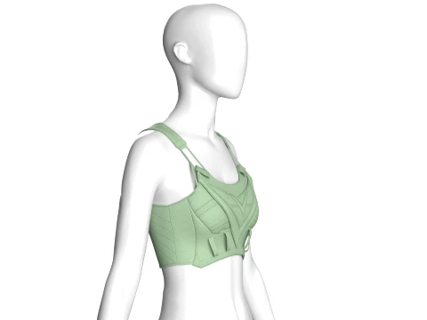 Girls Sage Crop Bralette Top 3D Model