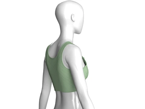 Girls Sage Crop Bralette Top 3D Model