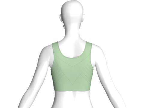 Girls Sage Crop Bralette Top 3D Model