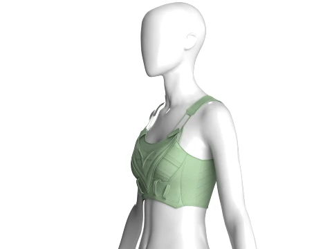 Girls Sage Crop Bralette Top 3D Model