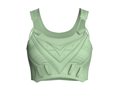 Girls Sage Crop Bralette Top 3D Model